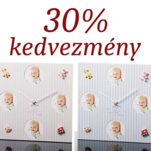 Fényképes falióra babás 30% kedvezménnyel