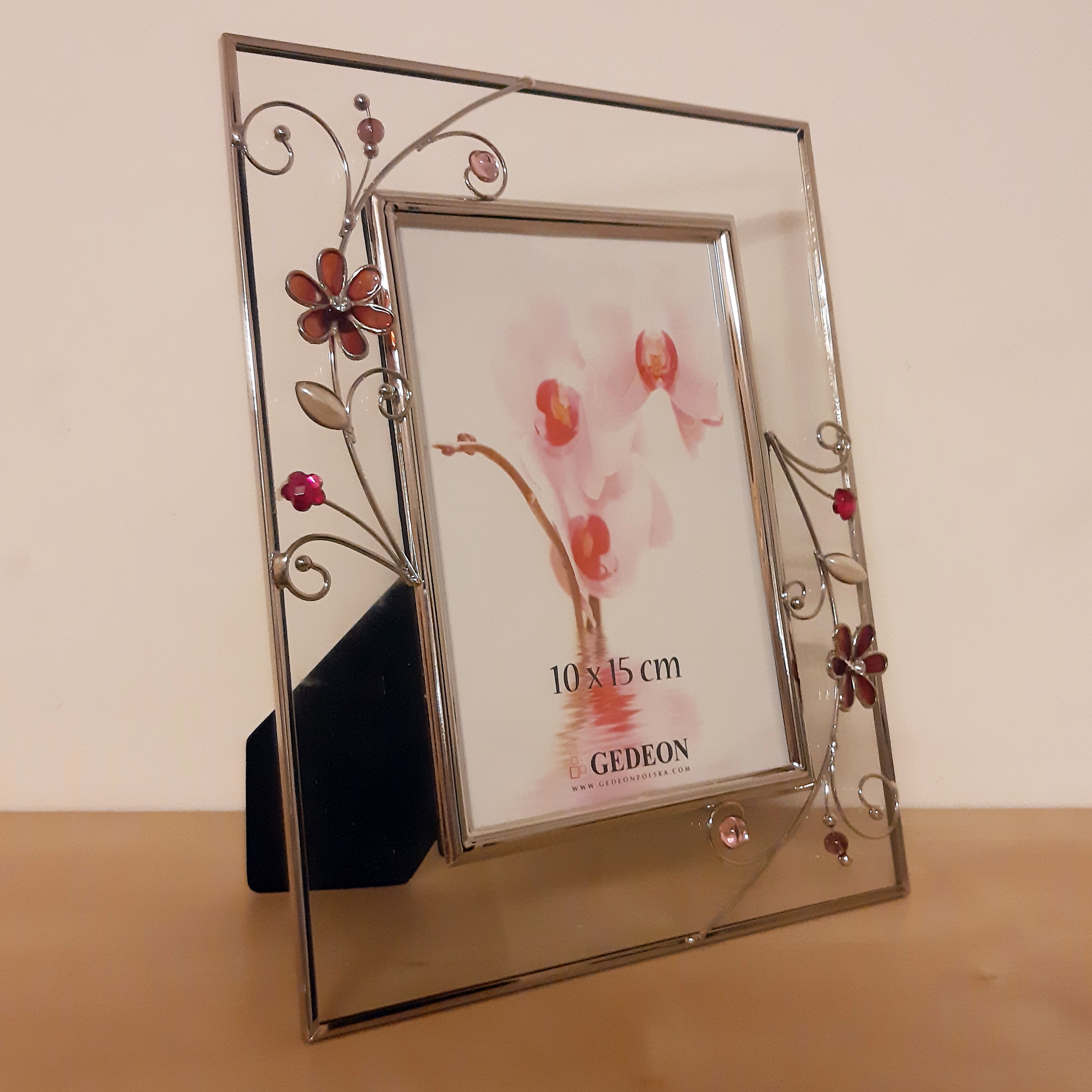 YD46439 bordó virágos 10x15 képkeret